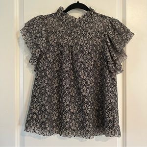 Size S High Neck Tie Up Blouse
